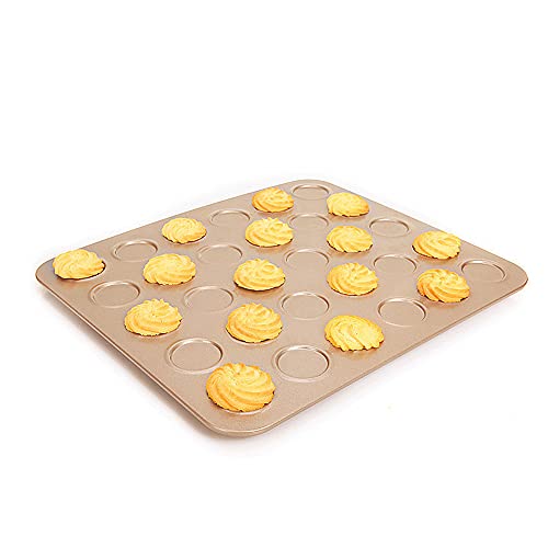 CANDeal 30-Loch Antihaft-Macaron/Whoopie-Pie-Backblech mit Mulden, Stahl, Gold CANDeal 30-Loch Antihaft-Macaron/Whoopie-Pie-Backblech mit Mulden, Stahl, Gold von CANDeal