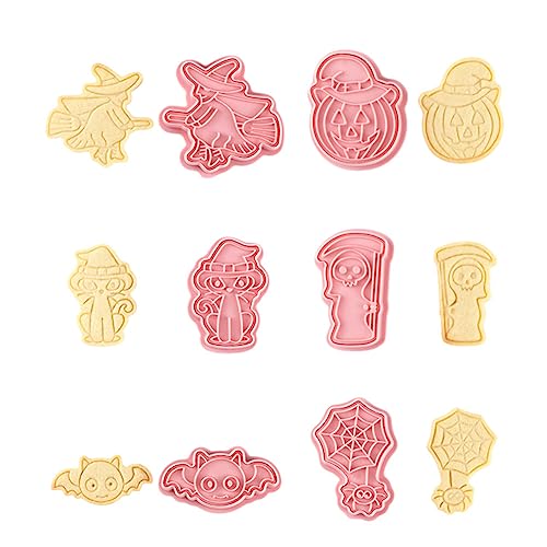 CANDeal 6 Stück Halloween-Ausstechformen, Halloween-Keksformen Und Stempel Mit Presser, Kürbis, Geist, Katze, Fledermaus, Spinne, Hexe, 3D-Ausstechformen, Kuchendekoration, Fodant-Stempel CANDeal 6 Stück Halloween-Ausstechformen, Halloween-Keksformen Und Stempel Mit Presser, Kürbis, Geist, Katze, Fledermaus, Spinne, Hexe, 3D-Ausstechformen, Kuchendekoration, Fodant-Stempel von CANDeal