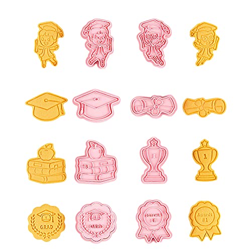 CANDeal 8-teiliges Keksausstecher-Set Zum Abschluss, Keksstempel, Keks-Sandwich-Ausdrücker, Broschüre, Abschlusskappe, Talar, Diplom, Absolvent, Stern, Plakette Und Sternschnuppe CANDeal 8-teiliges Keksausstecher-Set Zum Abschluss, Keksstempel, Keks-Sandwich-Ausdrücker, Broschüre, Abschlusskappe, Talar, Diplom, Absolvent, Stern, Plakette Und Sternschnuppe von CANDeal