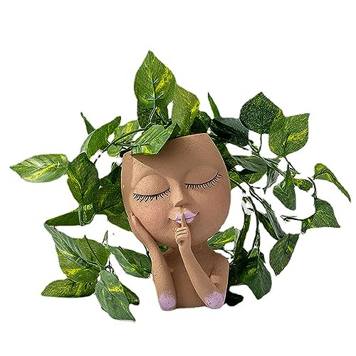 CANDeal Blumentopf Menschlicher Kopf Design Sukkulenten Blumentopf mit Drainageloch Pflanzen dekorativer moderner Kopf Pflanzgefäß Kreativer menschlicher Gesicht Vase von CANDeal