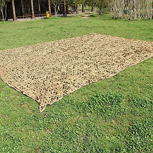 CANEVE Militärisches Tarnnetz 2X4M 3X3M 5X6M 5X8M,Verschlüsseltes Dickeres Netz Zur Abdeckung,Luftabwehrendes Tarnnetz,Oxford Strapazierfähig,Desert Tarp Netz(Size:2X4M/6.6X13ft) von CANEVE