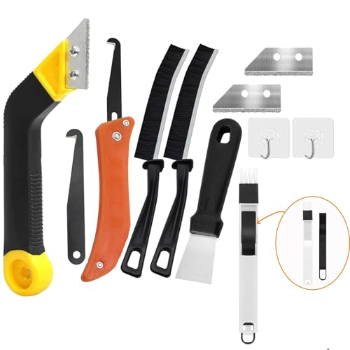 11 Stück Pro Grout Scraping Rake Werkzeug, Grout Entfernungswerkzeug mit 2 Stück Ersatzzubehör, Säge Winkel Grout Scraping Rake für Fliesen Reinigung, 3pcs Bürste für Fliesen Grout Entferner 11 Stück Pro Grout Scraping Rake Werkzeug, Grout Entfernungswerkzeug mit 2 Stück Ersatzzubehör, Säge Winkel Grout Scraping Rake für Fliesen Reinigung, 3pcs Bürste für Fliesen Grout Entferner von CANGCANG