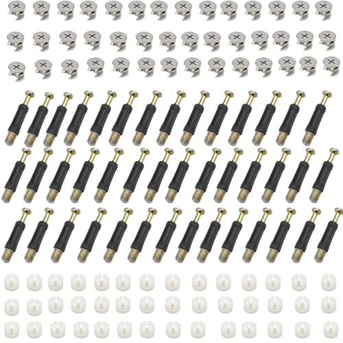 42 Sets Möbel Hardware Befestigungsschrauben Set, Möbel Bolzen, Schrank Verbindungsstücke mit Dowel Bolzen Mutter Verriegelung Cam für Bett Schrank Möbel Spleißen Kleiderschrank Schublade (M6) von CANGCANG