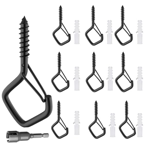 CANGCANG 10PCS Haken Zum Schrauben mit Sicherung, Wandhaken, Edelstahl schraubhaken,Deckenhaken,Vogelhäuschen,Hakenschrauben zum Aufhängen Pflanzenkörben dekorative von CANGCANG