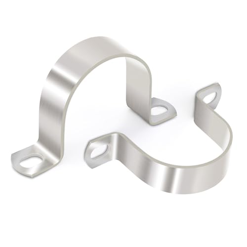 CANGCANG 6PCS Rohrschellen Befestigungsschelle, Ø 50 mm Edelstahl U-Rohrschellen Metall U-Typ Rohrschelle Sattelklemme für Befestigung der Gasrohre Wasserrohre und Kabeln von CANGCANG