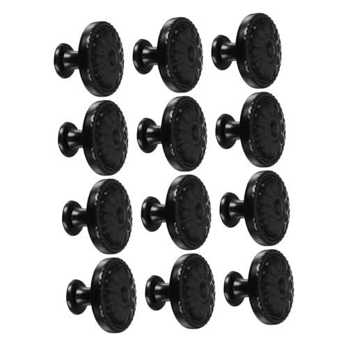 CANIGHT 1 Set Schubladenknöpfe: Moderne, Matte, Runde Schubladengriffe Mit Blumenmuster – Möbelgriffe Aus Schwarzer Aluminiumlegierung Für Küche, Schlafzimmer, Büro CANIGHT 1 Set Schubladenknöpfe: Moderne, Matte, Runde Schubladengriffe Mit Blumenmuster – Möbelgriffe Aus Schwarzer Aluminiumlegierung Für Küche, Schlafzimmer, Büro von CANIGHT