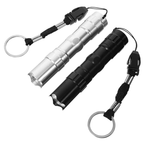 CANIGHT 2stücke Taschenlampe Aluminiumlegierung Tragbare Handlampe Für Outdoor-aktivitäten Kompakt Und Leicht Notlicht Ohne Batterie Schwarz Silber von CANIGHT