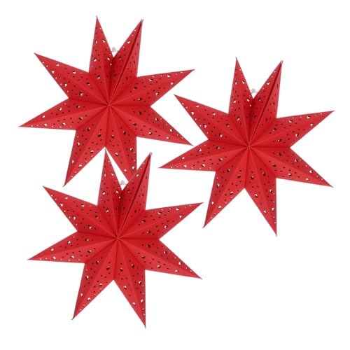 CANIGHT 3-teilige Weihnachtslampenschirme Neunzackige Stern-abdeckungen Hängende Dekorationen Für Party Und Festtagsdeko Einfach Zu Verwenden von CANIGHT