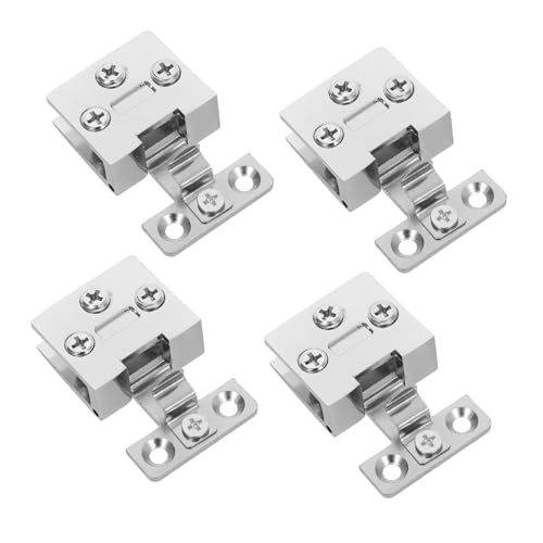 CANIGHT 4 Stück Teiliges Glasschrank Türscharnier für Lochfreies Design Langlebige Clips für Vitrinen Weinschränke und Moderne Möbel mit Geräuschlosem Öffnungsmechanismus von CANIGHT