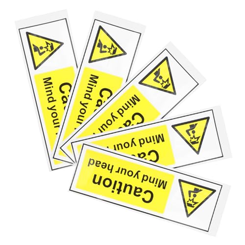 CANIGHT 5St Treffen Sie den Logo-Aufkleber Borsten Reinigungsbürste Label-Logo Spiegelmaske Sicherheitsaufkleber Kopf Warnschild Vorsicht-Kopfaufkleber warnendes Sicherheitszeichen PP von CANIGHT