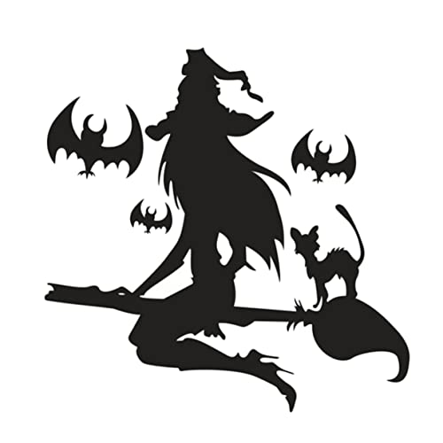 CANIGHT Hexen-wandaufkleber Halloween Deko Selbstklebend Wandtattoo Für Fenster Schlafzimmer Und Wohnzimmer Abnehmbare Fledermaus Wandaufkleber von CANIGHT