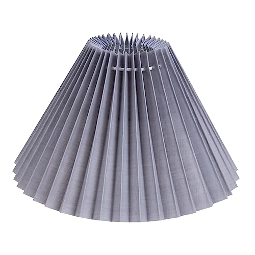 CANIGHT Kleiner Plissee Lampenschirm Stoff Rund für Schreibtischlampen und Stehlampen Fassung Elegante Lampenabdeckung Grauem Farbton für Stilvolle Innenräume von CANIGHT