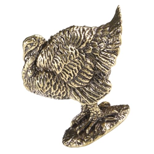 CANIGHT Mini-truthahnfigur Aus Messing Retro-tierskulptur Vintage-heimdekoration Schreibtischdekor Künstliche Tierstatue Elegante Wohnkulturaccessoires von CANIGHT