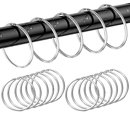 12 Pack Duschvorhang Ringe, Sliver Rustproof Dusche Vorhang Haken, Metall Runde Dusche Ring Haken, gleiten leicht auf Vorhang Dusche Stangen, Leicht zu öffnen und zu schließen von CANIPHA