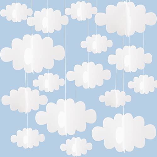 16 Stück 3D Wolken Dekorationen Hängende Wolken für Decke Künstliche Wolken Requisiten Gefälschte Wolken Ornamente Wanddekoration Wolken Imitation Dekorationen von CANIPHA