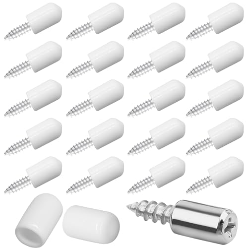 20pcs Self Tapping Screw Schrank Regalklammern, Regalstifte, Regalhalter, Klammern mit rutschfester Silikonhülle, Schrank Regalhalterung, Klammern, Schrank Regalstützen, Clips für Bücherregal, Schrank von CANIPHA