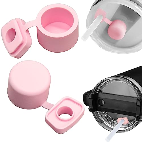 2Pcs Silikon Spill Stopper Set f¨¹r Stanley, 2 in 1 Leck Stopper Spill Proof Stopper Tasse Strohhalm Topper, Leakproof Straw Topper Tasse Stroh Abdeckung f¨¹r Stanley Becher Tasse Zubeh?r (Pink) von CANIPHA