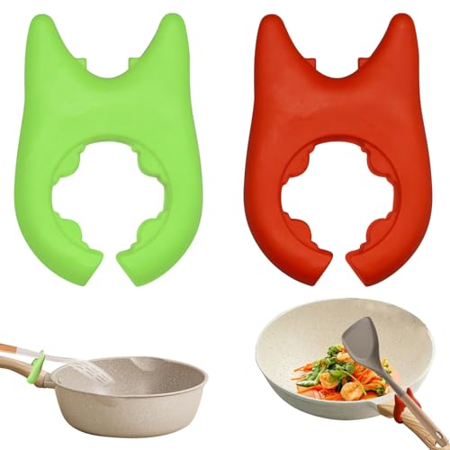 2pcs Spoon Pot Holder Topflöffelhalter, löffelablage silikon für die Küche, Geeignet Abstellen von Löffeln und Pfannenwendern nach Spachtel Kochen Anti Rutsch löffelhalter, kochlöffelhalter von CANIPHA