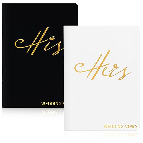 2pcs Vow Books His and Hers, Gelübdebücher für Sie und Ihn, Moderne Gelübdebücher für Sie und Ihn mit Goldfolienbeschriftung, Hochzeitsnotizbuch, Gelübdebücher für die Hochzeit, Hochzeitszubehör von CANIPHA