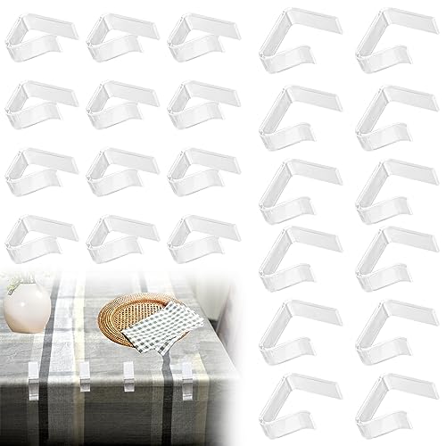 CANIPHA 24 Pcs Plastic Tablecloth Clips Stück Tischdeckenhalter-Clips, Picknick-Tischklammern aus Kunststoff für Tischdecken, Tischdeckenklammern in 2 Größen für Picknicktische im Freien von CANIPHA