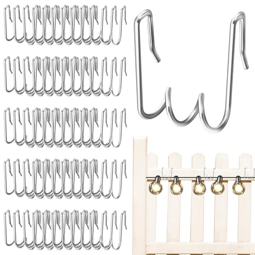 CANIPHA 50Pcs Haken für Weihnachtslichter, dachrinnenhaken für lichterketten, Lichterkette Befestigung-Clips zum Aufhängen von Außenlichtern Lichterketten Halterung, Haken für Weihnachtslicht-Dachrin von CANIPHA