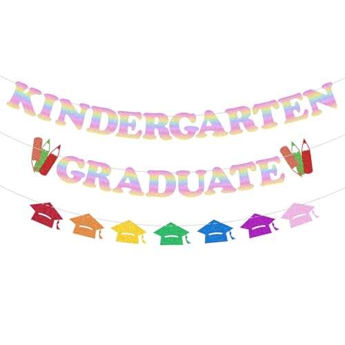 Lufthandarbeit mit kindergärtnern Banner zur Dekoration des Kindergartenabschlusses, Dekoration für den Vorschulabschluss, Glückwunschbanner für den Absolventen, Glückwunschschild für Vorschulkinder von CANIPHA