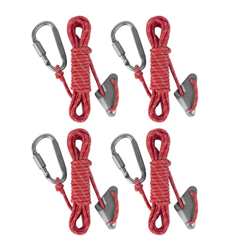 CANNXI Reflektierende Zelt-Abspannseile für den Außenbereich, hochfest, Campingseile mit Aluminium-Spanner, 4 Stück von CANNXI