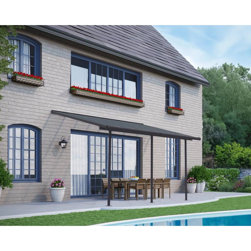 Palram - Canopia Terrassenüberdachung Capri 425 cm x 300 cm Anthrazit Grau von Palram - Canopia