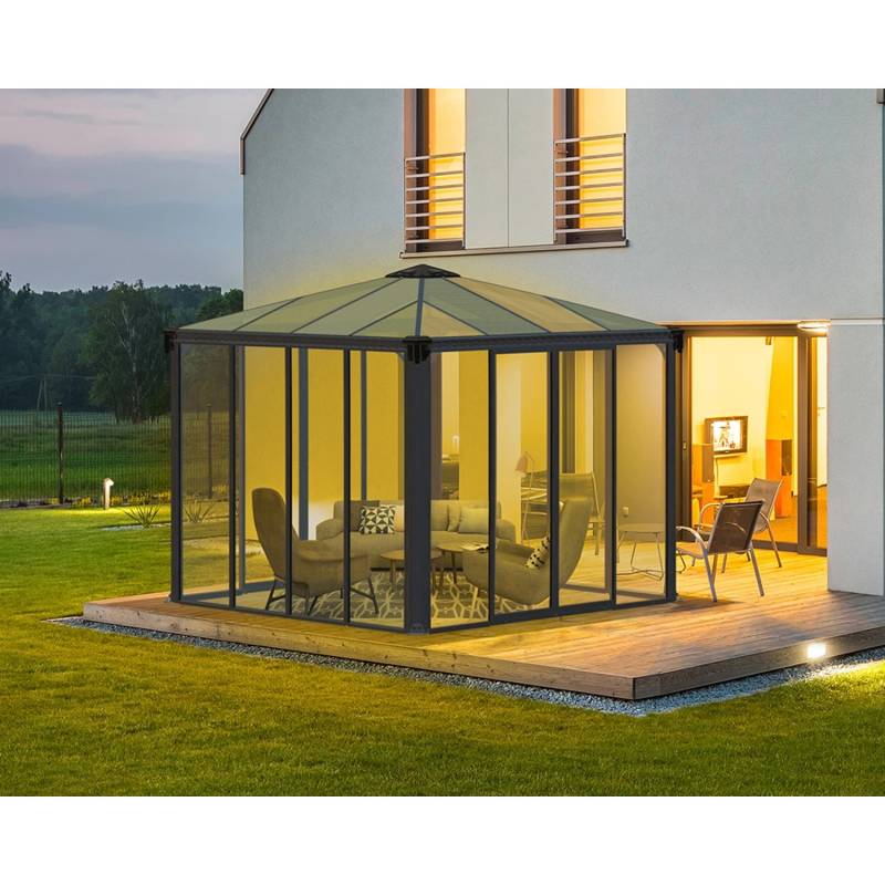 Canopia  Ledro 3 x 3 geschlossener Pavillon Anthrazit Grau von CANOPIA by PALRAM