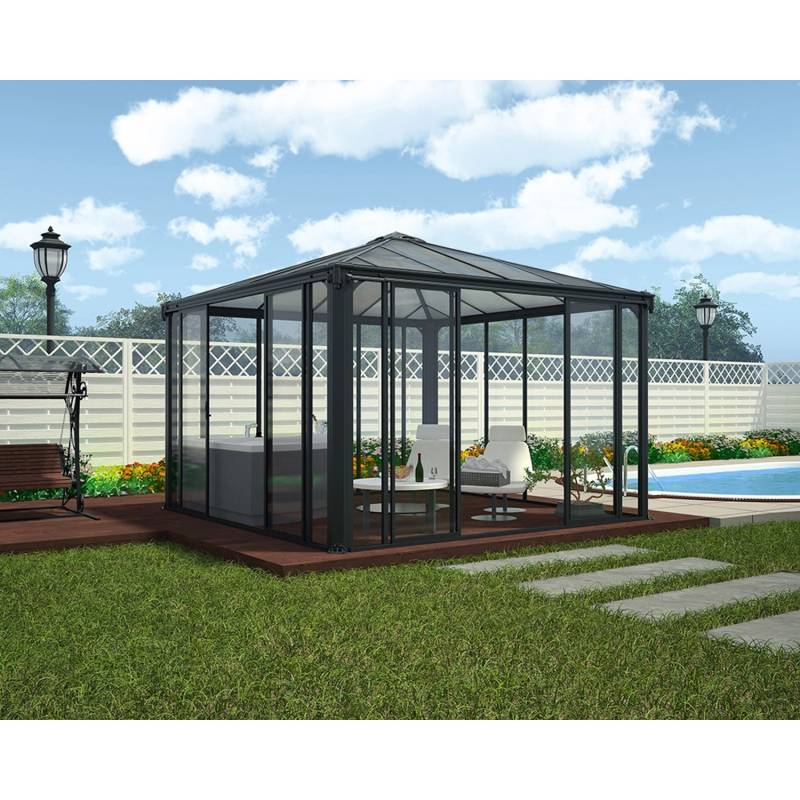 Canopia  Ledro 3.6 x 3.6 geschlossener Pavillon Anthrazit Grau von CANOPIA by PALRAM