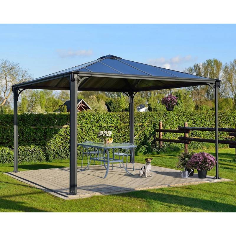 Palram - Canopia  Palermo 3.6 x 3.6 GartenPavillon Anthrazit inkl. LED Set von CANOPIA by PALRAM