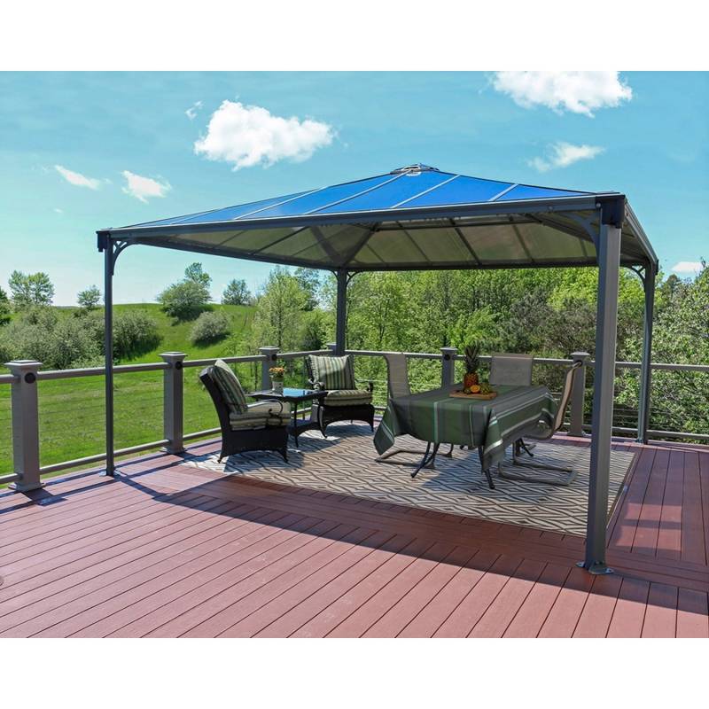 Palram - Canopia  Palermo 4.3 x 4.3 GartenPavillon Anthrazit inkl. LED Set von CANOPIA by PALRAM