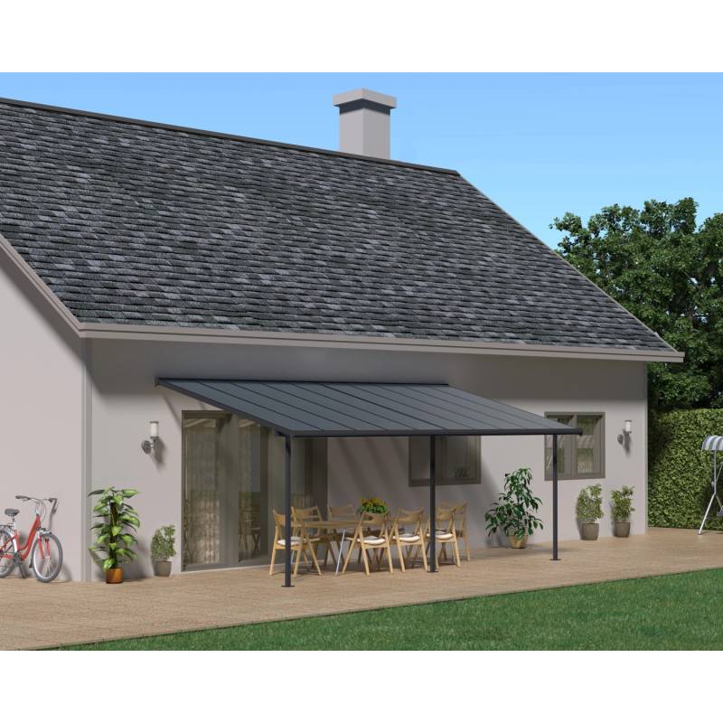 Canopia Terrassenüberdachung Capri 610 cm x 300 cm Anthrazit Grau von Palram - Canopia