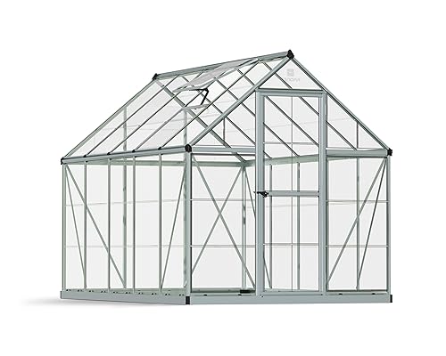 Canopia by Palram Gewächshaus klein Harmony 6x10 Treibhaus 306x185 cm Aluminium Silber Tomatenhaus Polycarbonatplatten UV-beständig von CANOPIA
