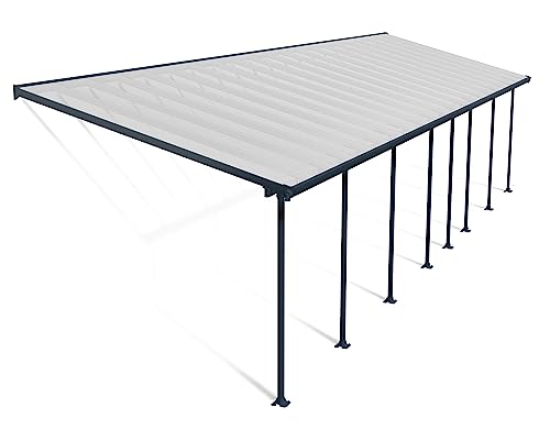 Canopia by Palram Terrassenüberdachung Alu Feria 3X11.56 Polycarbonat Hohlkammerplatten Pergola 1156 x 300 cm Grau zur Überdachung ihrer Terrasse von CANOPIA