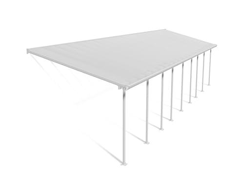 Canopia by Palram Terrassenüberdachung Alu Feria 3X12.76 Polycarbonat Hohlkammerplatten Pergola 1276 x 300 cm Weiss zur Überdachung ihrer Terrasse von CANOPIA
