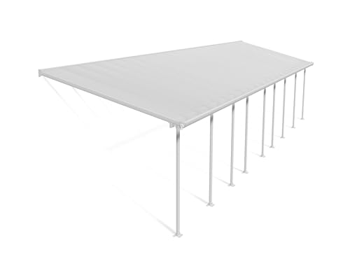 Canopia by Palram Terrassenüberdachung Alu Feria 3X13.40 Polycarbonat Hohlkammerplatten Pergola 1340 x 300 cm Weiss zur Überdachung ihrer Terrasse von CANOPIA