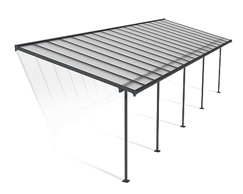 Canopia by Palram Terrassenüberdachung Alu Sierra 3X10.35 Polycarbonat Hohlkammerplatten Pergola 1044 x 295 cm Grau zur Überdachung ihrer Terrasse von CANOPIA