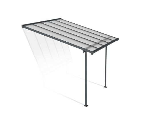 Canopia by Palram Terrassenüberdachung Alu Sierra 3X3.05 Polycarbonat Hohlkammerplatten Pergola 314 x 295 cm Grau zur Überdachung ihrer Terrasse von CANOPIA