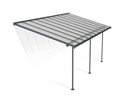 Canopia by Palram Terrassenüberdachung Alu Sierra 3X6.10 Polycarbonat Hohlkammerplatten Pergola 619 x 295 cm Grau zur Überdachung ihrer Terrasse von CANOPIA