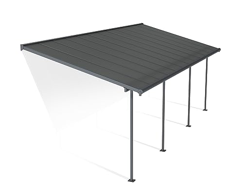 Canopia by Palram Terrassenüberdachung Alu Sierra 3X7.30 Polycarbonat Hohlkammerplatten Pergola 739 x 295 cm Grau zur Überdachung ihrer Terrasse von CANOPIA
