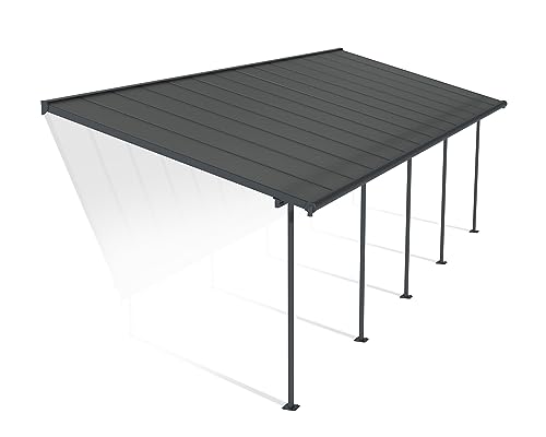 Canopia by Palram Terrassenüberdachung Alu Sierra 3X8.50 Polycarbonat Hohlkammerplatten Pergola 860 x 295 cm Grau zur Überdachung ihrer Terrasse von CANOPIA