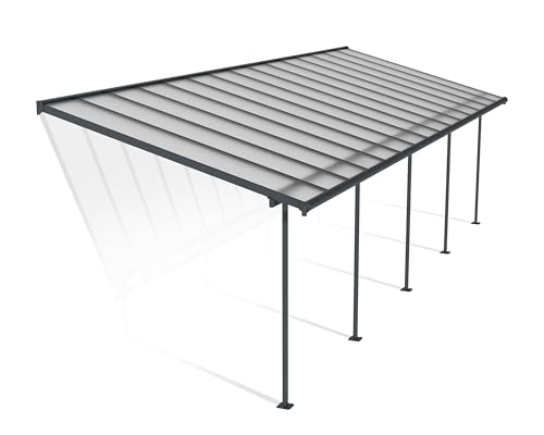 Canopia by Palram Terrassenüberdachung Alu Sierra 3X9.15 Polycarbonat Hohlkammerplatten Pergola 924 x 295 cm Grau zur Überdachung ihrer Terrasse von CANOPIA