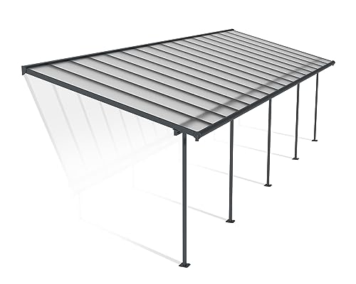 Canopia by Palram Terrassenüberdachung Alu Sierra 3X9.71 Polycarbonat Hohlkammerplatten Pergola 971 x 295 cm Grau zur Überdachung ihrer Terrasse von CANOPIA