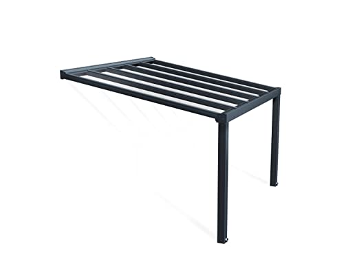 Canopia by Palram Terrassenüberdachung Alu Stockholm 3.4x3.7 Polycarbonat Hohlkammerplatten Pergola 340 x 370 cm Grau zur Überdachung ihrer Terrasse von CANOPIA