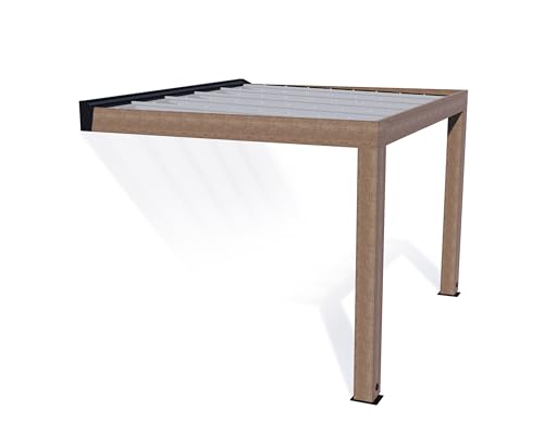 Canopia by Palram Terrassenüberdachung Zedernholz Helsinki 10x11 Polycarbonat Hohlkammerplatten Pergola 300 x 340 cm Taupe zur Überdachung ihrer Terrasse von CANOPIA