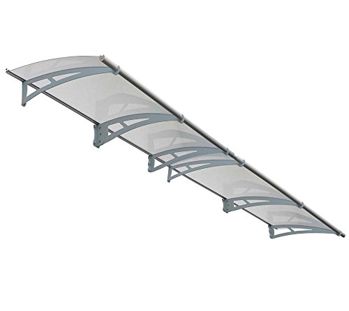 Canopia by Palram Vordach für Haustür Aquila 4100 Pultvordach 410 x 92 cm Grau Sonnenschutz Haustürvordach inkl. Regenrinne von CANOPIA