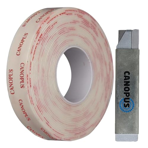 CANOPUS Profi Doppelseitiges Klebeband Extra Stark, Wasserfest 4950 Weiß 10mm x 3m Dicke 1,1mm Schwerlast Wasserdicht Klebeband für LED Streifen, Auto Klebeband, Doppelseitig Klebeband von CANOPUS