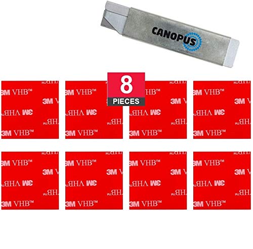 CANOPUS Profi Doppelseitiges Klebepads Transparent Wasserdicht 4910, 8 PC (38mm x 38mm), Extra Stark Klebepads, Ideal für Wohnkultur, Verbinden von transparenten Materialien von CANOPUS