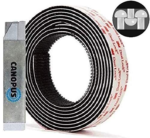 CANOPUS Profi Dual Lock Klettband SJ3550 Extra Stark (25,4mmx2m), Wasserdicht Klettband Klebeband Schwarz, 5X stärker als Flauschband und Hakenband, selbstklebender flexibler Druckverschluss von CANOPUS